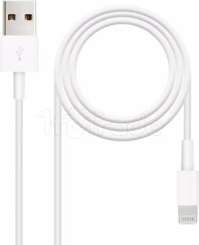 Photo de Câble Nanocable USB-A - Lightning M/M 1m (Blanc)