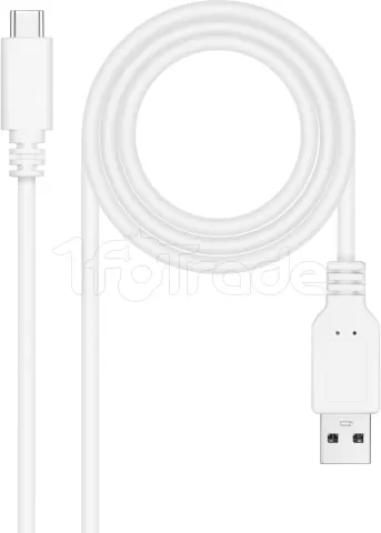 Photo de Câble Nanocable USB-A/C 2.0 M/M 1m (Blanc)