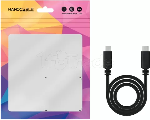 Photo de Câble Nanocable USB-C 2.0 M/M 1m (Noir)