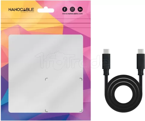 Photo de Câble Nanocable USB-C 3.2 M/M 1m 100W (Noir)