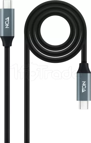 Photo de Câble Nanocable USB-C 3.2 M/M 3m 100W (Noir/Gris)