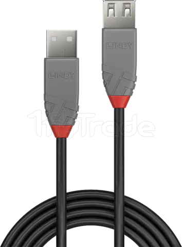 Photo de Cable USB 2.0 Lindy 20cm M/F (rallonge)