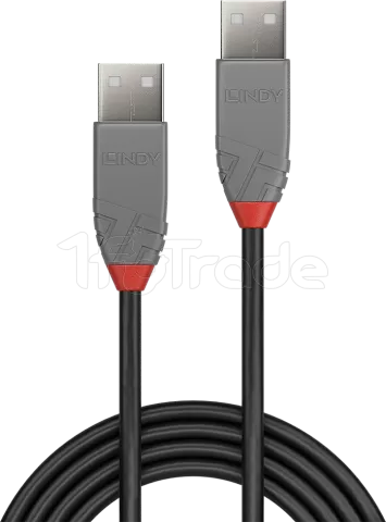 Photo de Cable USB 2.0 Lindy 2m M/M (Noir/Gris)