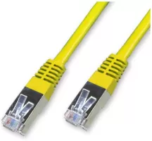 Photo de Câble/Cordon réseau RJ45 Catégorie 6 FTP (F/UTP) Droit 25cm (Jaune)