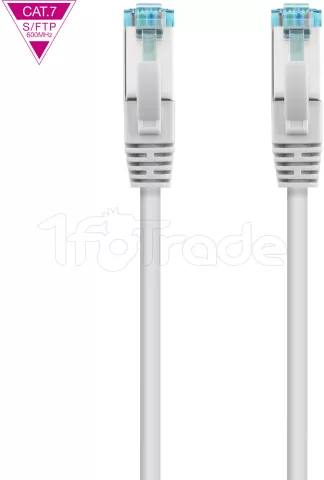 Photo de Câble/Cordon réseau RJ45 Nanocable Catégorie 7 S-FTP (S/FTP) Droit 1m (Gris)