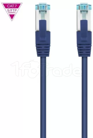 Photo de Câble/Cordon réseau RJ45 Nanocable Catégorie 7 S-FTP (S/FTP) Droit 25cm (Bleu)