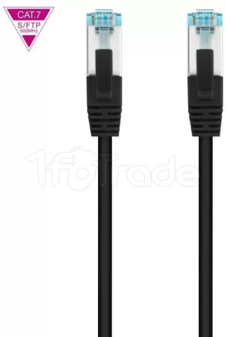 Photo de Câble/Cordon réseau RJ45 Nanocable Catégorie 7 S-FTP (S/FTP) Droit 25cm (Noir)