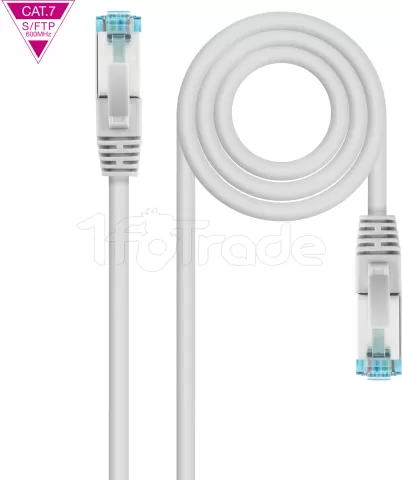 Photo de Câble/Cordon réseau RJ45 Nanocable Catégorie 7 S-FTP (S/FTP) Droit 7m (Gris)