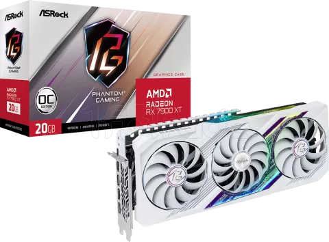 Photo de Carte Graphique AMD ASRock Radeon RX 7900 XT Phantom Gaming White OC 20Go