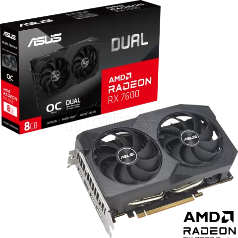 Photo de Carte Graphique AMD Asus Radeon RX 7600 Dual V2 OC 8Go