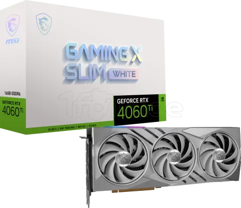 Photo de Carte Graphique Nvidia MSI GeForce RTX 4060 Ti Gaming X Slim White 16Go