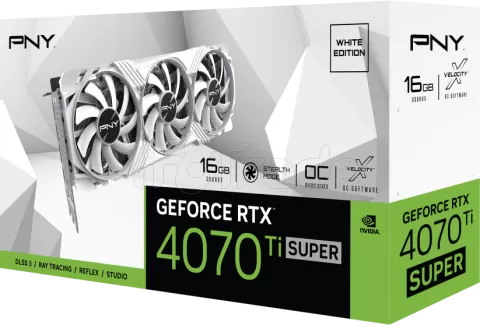 Photo de Carte Graphique Nvidia PNY GeForce RTX 4070 Ti Super Verto Triple Fan OC White 16Go