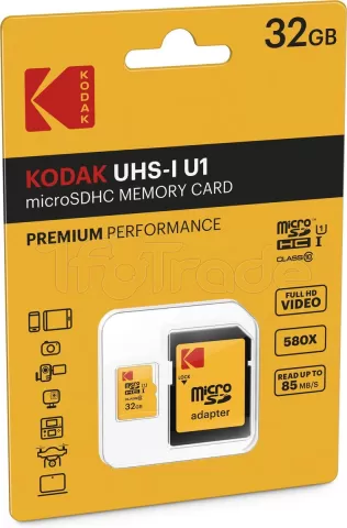 Photo de Carte mémoire Micro SD Kodac - 32Go avec adaptateur