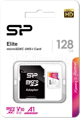 Photo de Carte mémoire Micro SD Silicon Power Elite - 128Go avec adaptateur