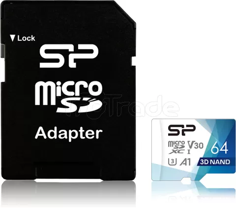 Photo de Carte mémoire Micro SD Silicon Power Superior Pro - 64Go avec adaptateur