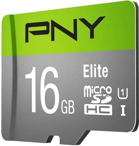 Photo de Carte mémoire Micro Secure Digital (micro SD) PNY Elite 16Go Class 10 avec adaptateur