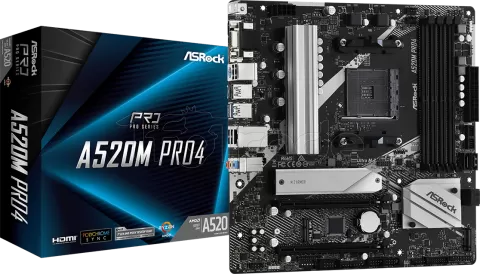 Photo de Carte Mère ASRock A520M Pro4 (AM4) Micro-ATX