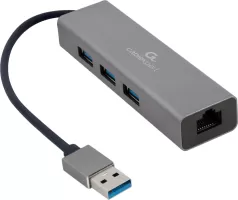 Photo de Carte Réseau CableXpert USB 3.0 vers RJ45 et Hub 3 ports