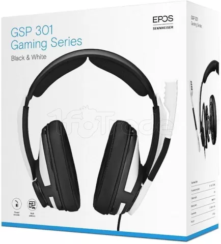 Photo de Casque Gamer filaire Epos GSP 301 (Noir/Blanc)