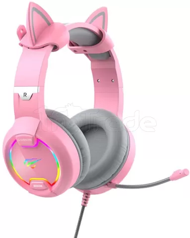 Photo de Casque Gamer filaire Havit H2233d RGB (Rose)