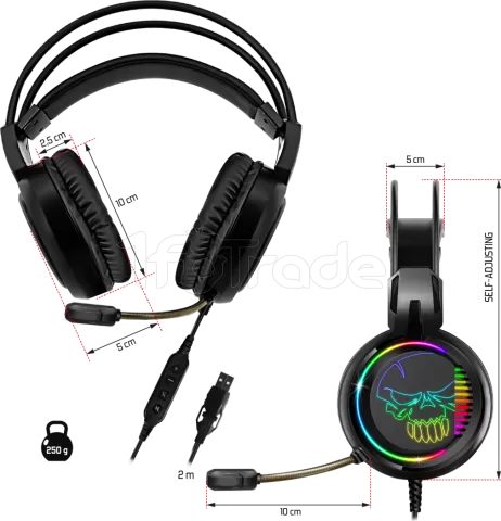 Photo de Casque Gamer filaire Spirit of Gamer Elite-H10 RGB (Noir)