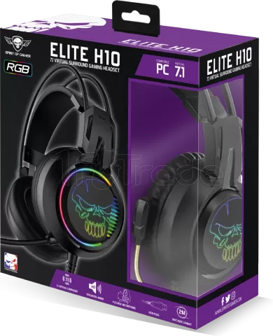 Photo de Casque Gamer filaire Spirit of Gamer Elite-H10 RGB (Noir)