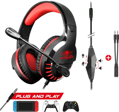 Photo de Casque Gamer filaire Spirit of Gamer Pro-H3 (Noir/Rouge)