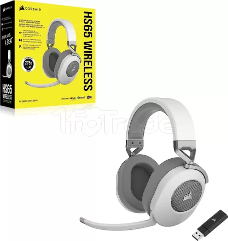 Photo de Casque Gamer sans fil Corsair HS65 (Blanc)