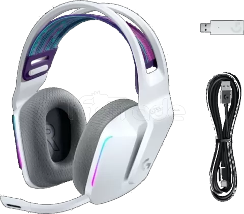 Photo de Casque Gamer sans fil Logitech G733 Lightspeed RGB (Blanc)