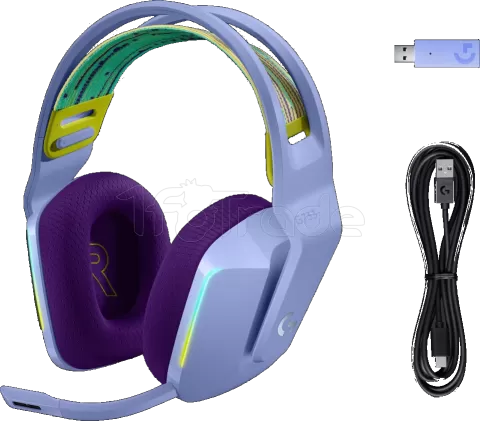 Photo de Casque Gamer sans fil Logitech G733 Lightspeed RGB (Violet)