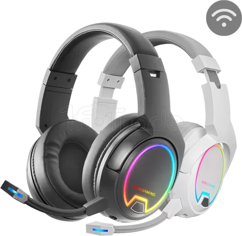 Photo de Casque Gamer sans fil Mars Gaming MHW-100 RGB (Blanc)