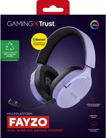 Photo de Casque Gamer sans fil Trust GXT 491 Fayzo (Violet)