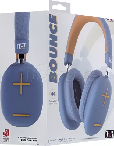 Photo de Casque Micro Bluetooth T'nB Bounce (Bleu/Orange)