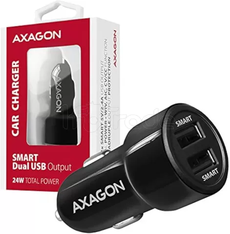 Photo de Chargeur Allume Cigare Axagon PWC-5V5 2x USB-A 24W (Noir)