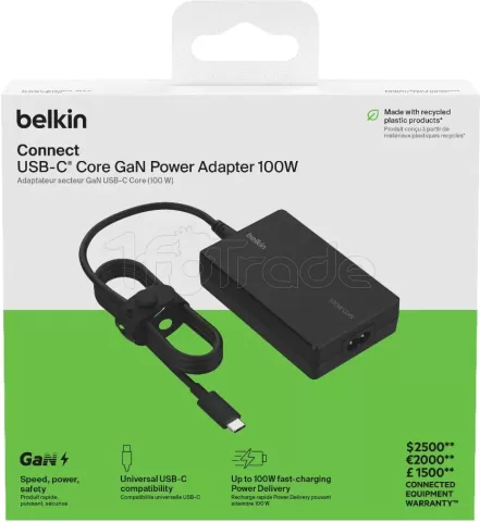 Photo de Chargeur Belkin Connect pour ordinateur portable USB-C 100W (Noir)