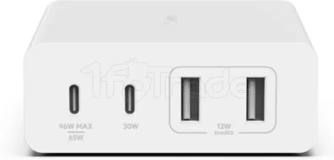 Photo de Chargeur secteur Belkin BoostCharge Pro - 2x USB-C + 2x USB-A 108W (Blanc)