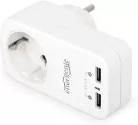 Photo de Chargeur secteur EnerGenie 2 ports USB-A (Blanc)