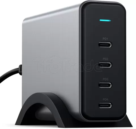 Photo de Chargeur secteur Satechi GaN PD 4x ports USB-C 165W (Gris)