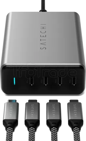 Photo de Chargeur secteur Satechi GaN PD 4x ports USB-C 165W (Gris)