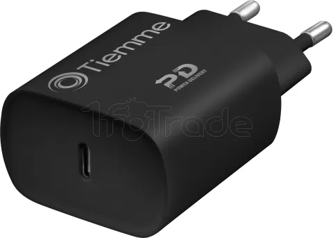 Photo de Chargeur secteur Tiemme 1 port USB 20W + Cable USB-C 1m (Noir)