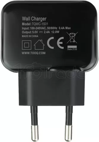 Photo de Chargeur secteur TooQ 1 port USB 12W (Noir)