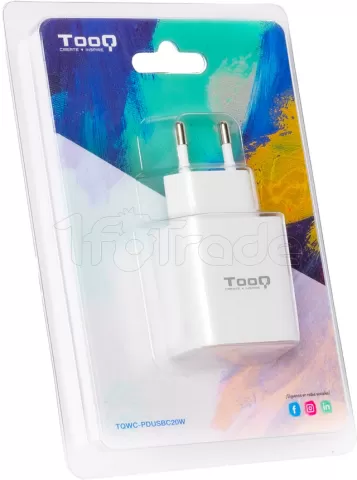 Photo de Chargeur secteur TooQ TQWC-PDUSBC20 1 port USB-C 20W (Blanc)