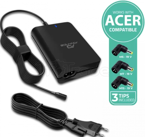 Photo de Chargeur universel Advance PowerUp compatible Acer 90W - 3 embouts