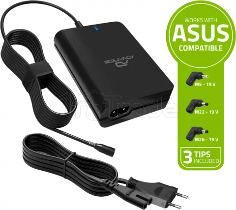 Photo de Chargeur universel Advance PowerUp compatible Asus 90W - 3 embouts