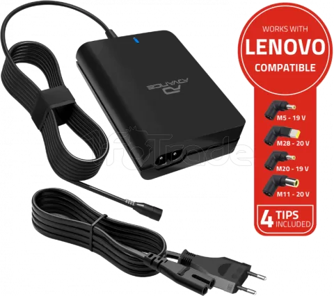 Photo de Chargeur universel Advance PowerUp compatible Lenovo 90W - 4 embouts