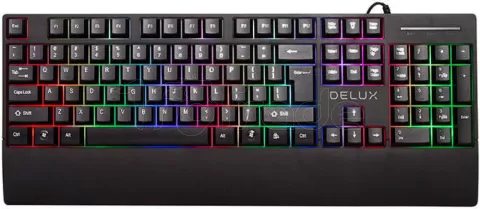 Photo de Clavier filaire Gamer Delux K9852 RGB (Noir) QWERTY