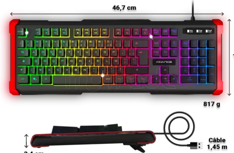 Photo de Clavier Gamer Advance GTA 240 RGB (Noir)