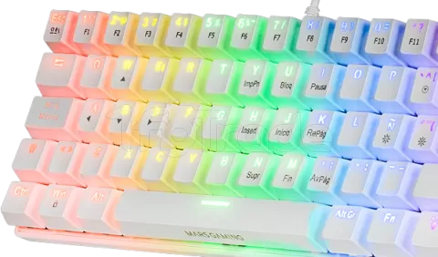 Photo de Clavier Gamer mécanique (Blue Switch) Mars Gaming MK60 RGB (Blanc)