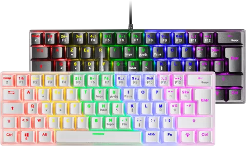 Photo de Clavier Gamer mécanique (Brown Switch) Mars Gaming MK60 RGB (Blanc)