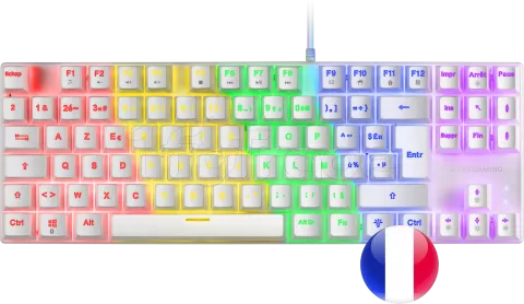 Photo de Clavier Gamer mécanique (Brown Switch) Mars Gaming MK80 RGB (Blanc)